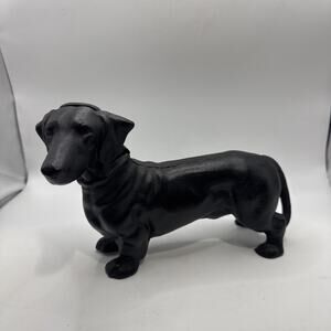 Cast Iron Dachshund Doorstop BRAND NEW Measures 5"H x 8"L x 3.5"W Black *